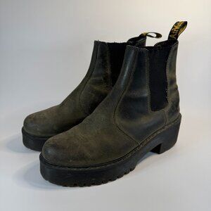 Dr Martens Rometty Army Green Pull On Chelsea 2" Heel Boots Size 9 - used